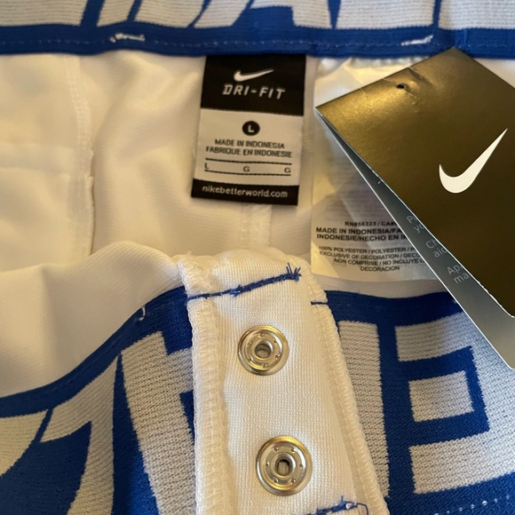 Nike mens whit baseball pants with blue stripe - Picture 1 of 2